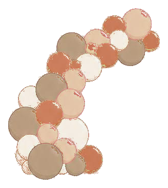 Balloon garland in the Neutral Boho color palette